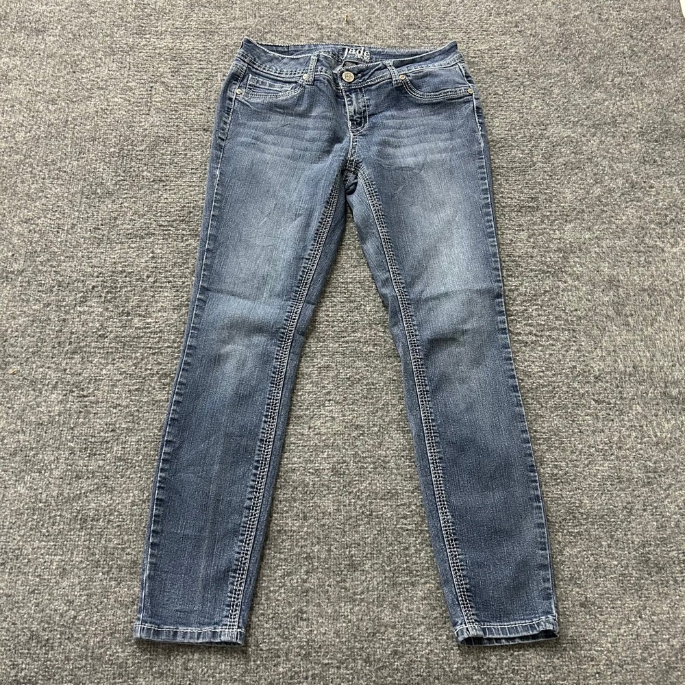 Jade Jeans Denim Womens 9/10 Blue Skinny Rayon Blend Contrast Stitch Stretch